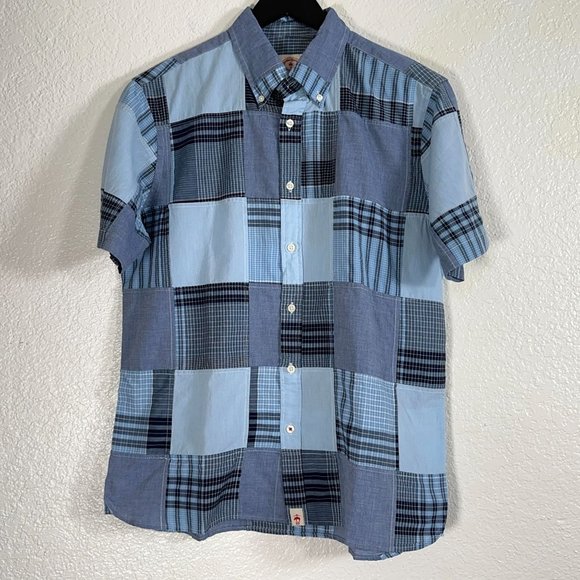 Brooks Brothers Red Fleece Patchwork Plaid S/S Button Shirt Men's Size L - Picture 2 of 7